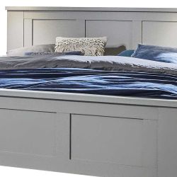 Landhausbett Hellgrau Made in Germany 48 cm Einstiegshöhe günstig online kaufen