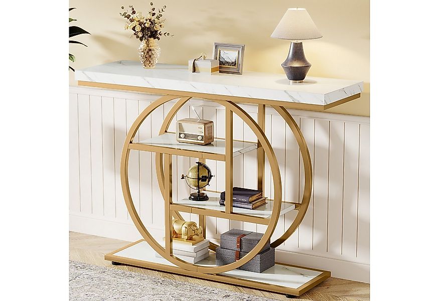 Tribesigns Konsolentisch industrieller Sofatisch mit 4 Ablageflächen für Wo günstig online kaufen