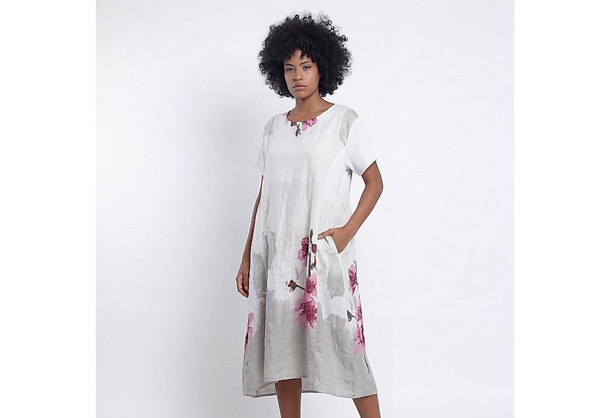 YC Fashion & Style Sommerkleid Leinen Midikleid mit Blumenprint & Taschen – günstig online kaufen