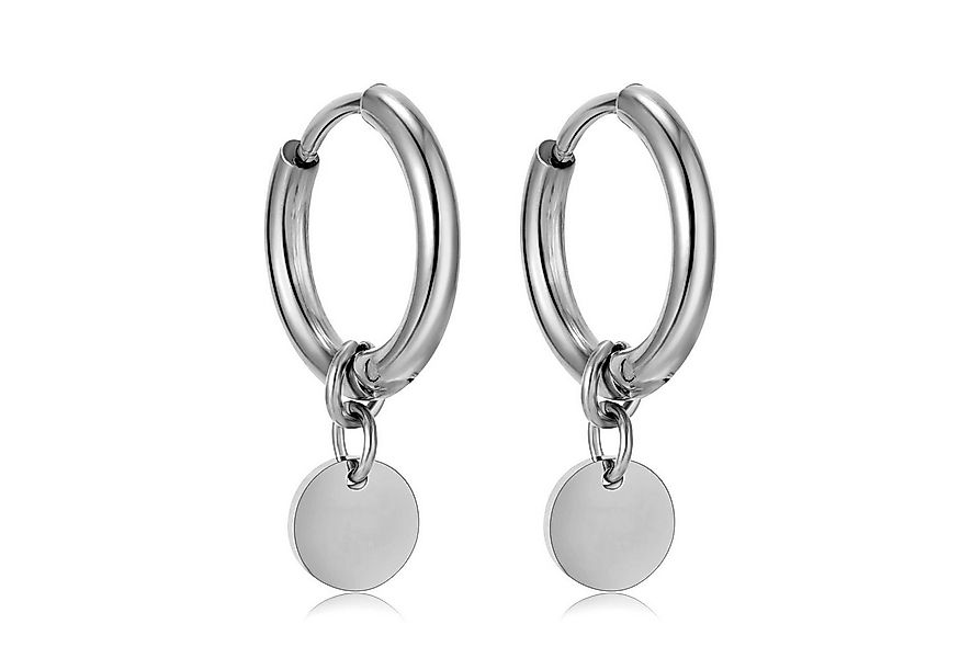 Kim Johanson Paar Creolen Plättchen Coin (2-tlg), Edelstahl günstig online kaufen