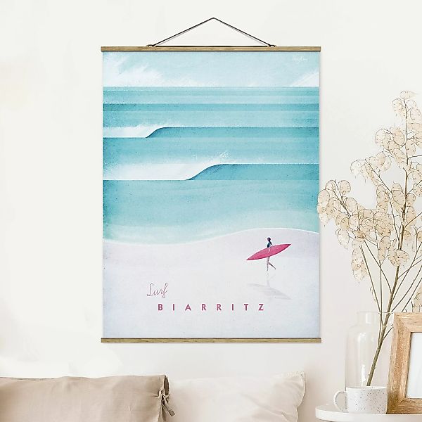 Stoffbild mit Posterleisten - Hochformat Reiseposter - Biarritz günstig online kaufen