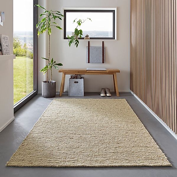 TaCa Home Wollteppich Gewalkter Handweb Woll-Teppich, günstig online kaufen
