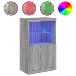 vidaXL Sideboard Sideboard mit LED-Leuchten Grau günstig online kaufen