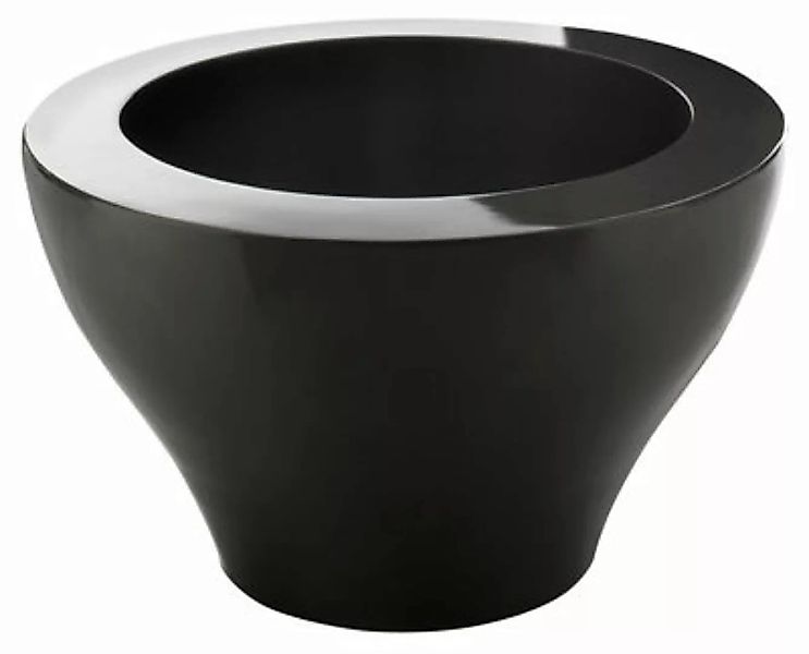 Blumentopf Ming large plastikmaterial schwarz - Serralunga - Schwarz günstig online kaufen