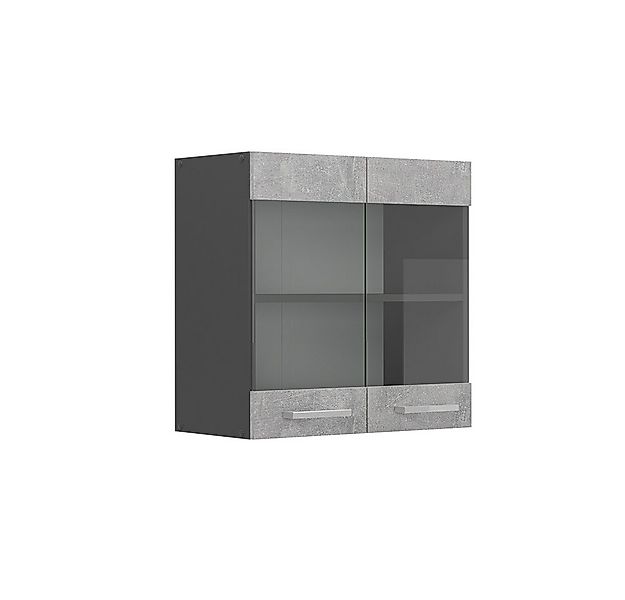 Vicco Glashängeschrank R-Line, Beton/Anthrazit, 60 cm günstig online kaufen