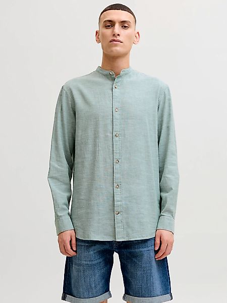 Jack & Jones Langarmhemd "JJESUMMER LINEN BLEND BAND SHIRT L/S SN" Baumwoll günstig online kaufen