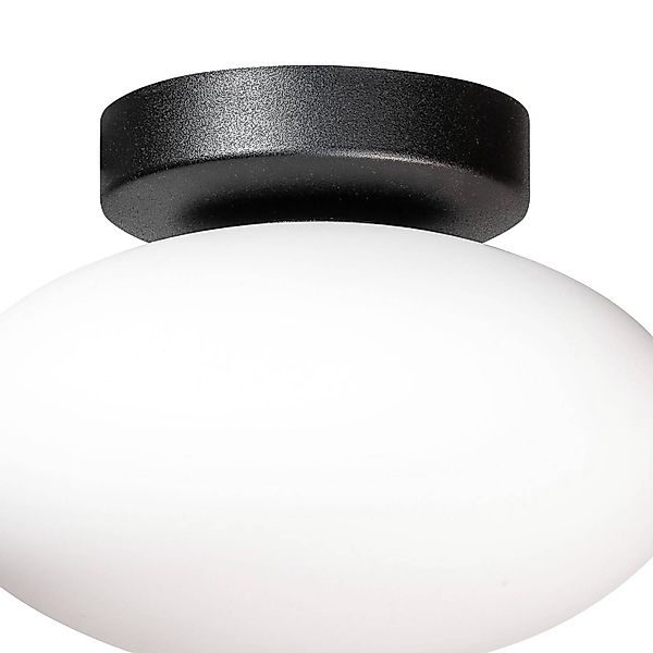 Deckenlampe Ufo, schwarz/weiß, Ø 18 cm, Glas, G9 günstig online kaufen