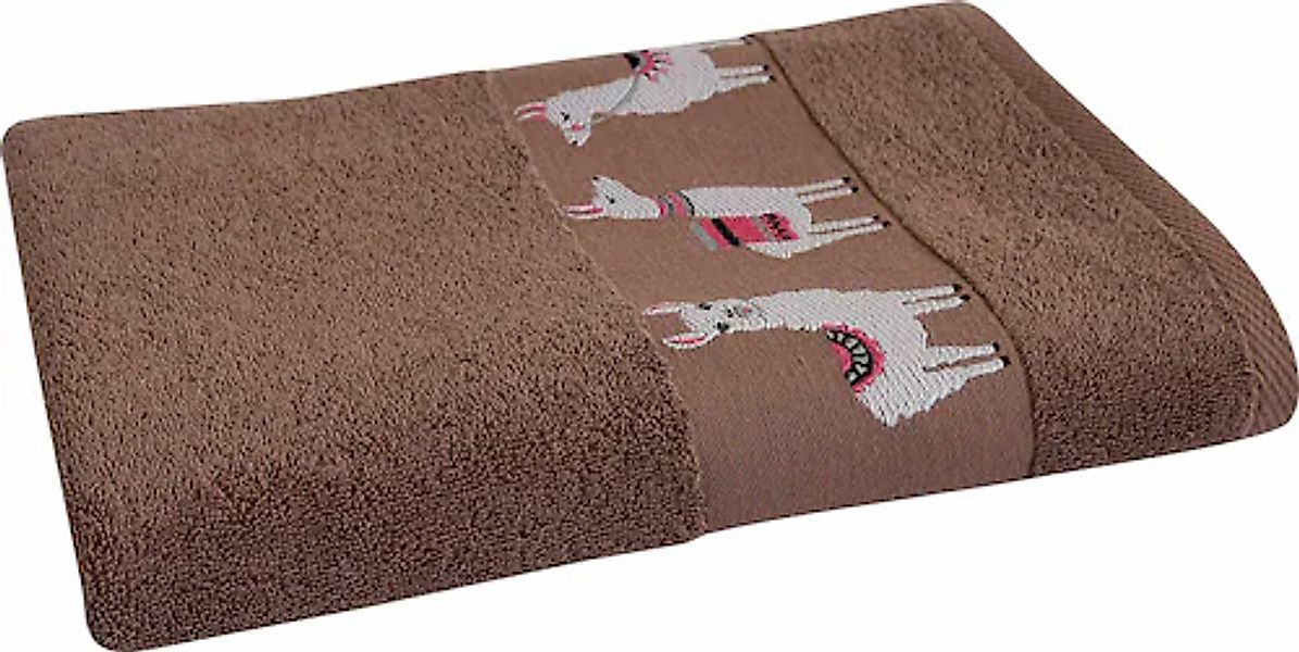 Dyckhoff Duschtuch »Lama« mit trendiger Lamabordüre günstig online kaufen