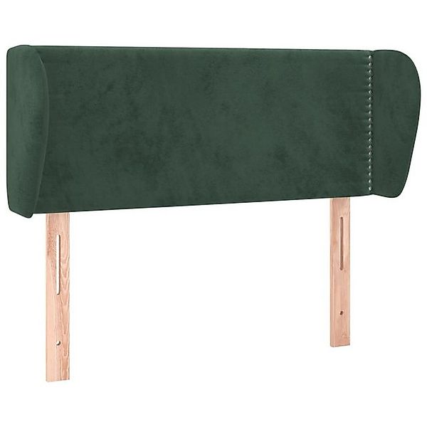 vidaXL Bett, Kopfteil mit Ohren Dunkelgrün 93x23x78/88 cm Samt günstig online kaufen
