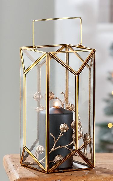 GILDE Windlicht "Kerzenhalter Cozy, Laterne", (1 St.), 1-flammig, aus Metal günstig online kaufen