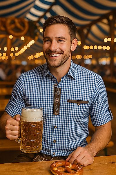 OS Trachten Karohemd Trachtenhemd "Krempelarm" Karohemd günstig online kaufen