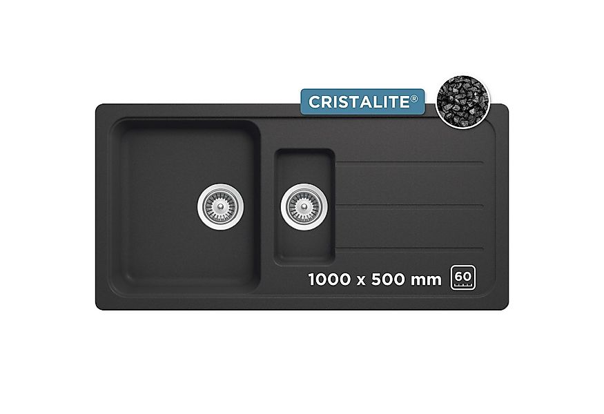 Schock Granitspüle COMO D-150L, eckig, 100/50 cm, inklusive ab- und Überlau günstig online kaufen