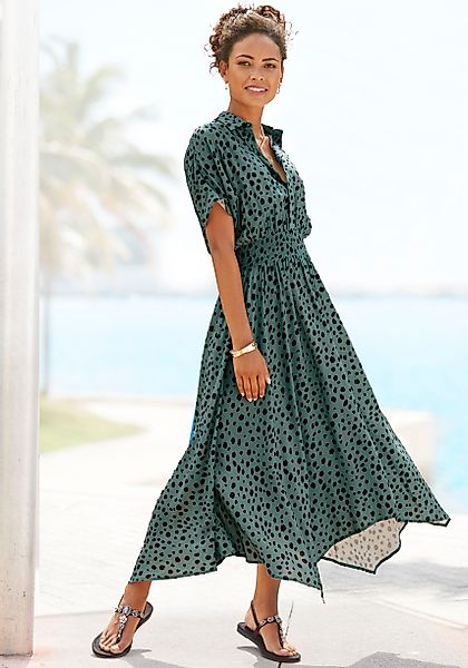 LASCANA Druckkleid mit Punktedruck und asymmetrischem günstig online kaufen