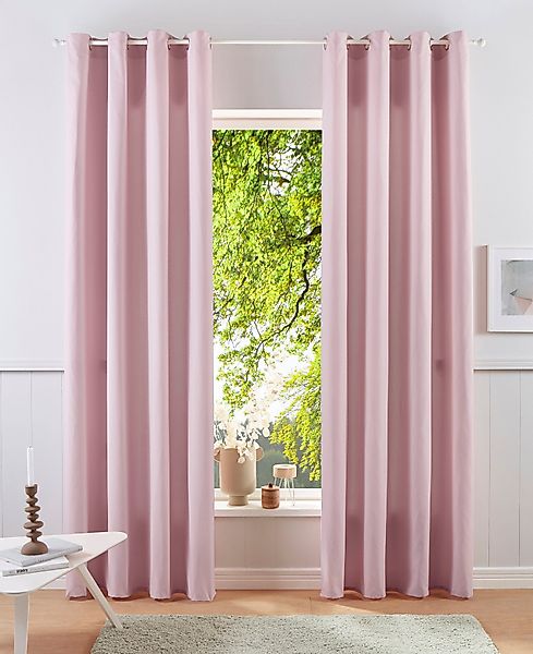 my home Vorhang "Parry" Ösen 2 Stk. tlg. 2-er Set, blickdicht, monochrom, b günstig online kaufen