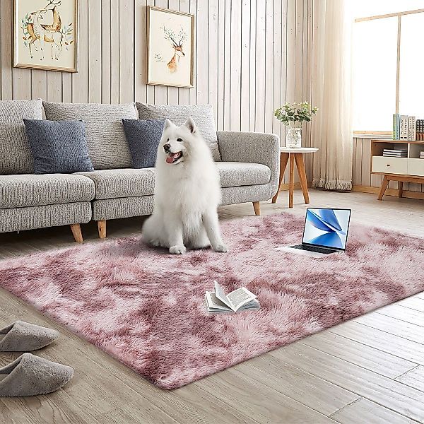 Simloveve Langflor-Teppich Superweicher flauschiger moderner Schlafzimmerte günstig online kaufen