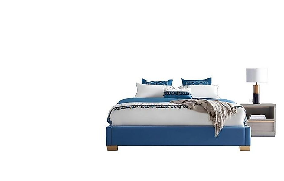 Xlmoebel Bett Bett Ohne Matratze in königlichem Blau Doppelzimmer (1-tlg., günstig online kaufen