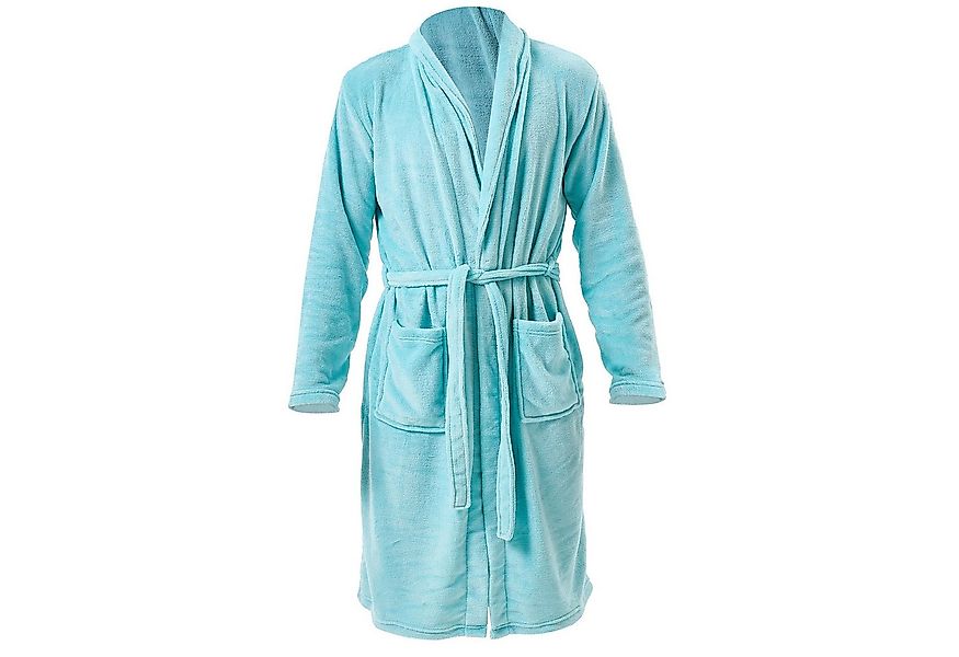 i@home Unisex-Bademantel Bademantel aus Korallenfleece Plüsch weich warm Mo günstig online kaufen