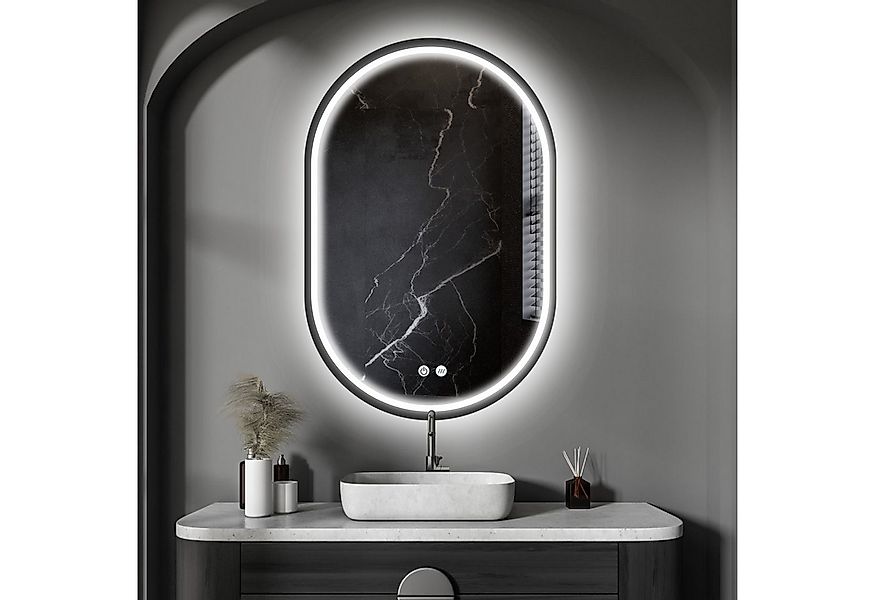 Apejoy Badspiegel Oval LED Badezimmerspiegel mit Beleuchtung (60x100 cm/100 günstig online kaufen