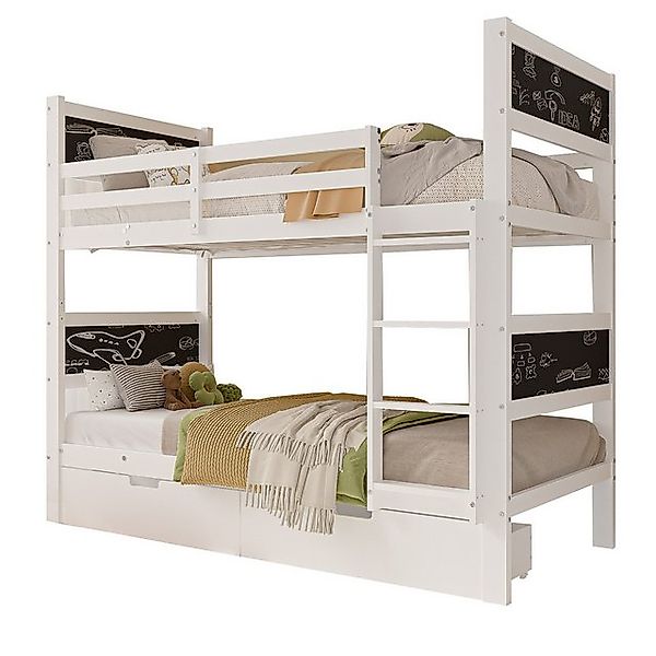 FUROKOY Etagenbett Hochbett Kiefernholzbett Kinderbett mit Lattenrost 90x20 günstig online kaufen