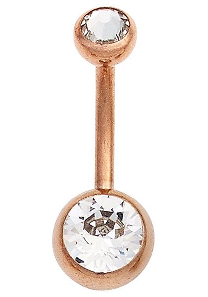 JOBO Bauchnabelpiercing, Edelstahl roségoldfarben mit Kristallsteinen günstig online kaufen