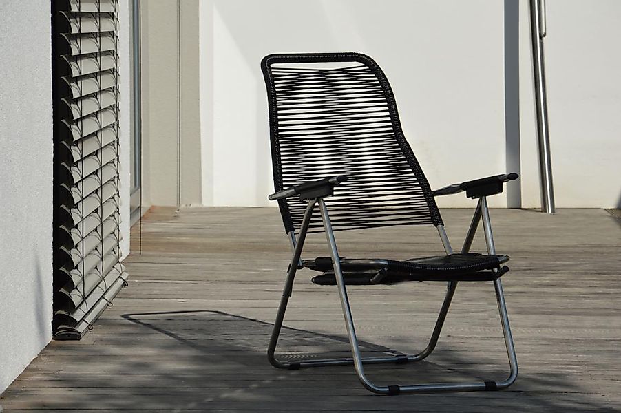 Fiam Gartensessel Spaghetti aus Aluminium, Schwarz günstig online kaufen