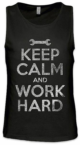 Urban Backwoods Tanktop Keep Calm And Work Hard Ärmelloses T-Shirt Arbeiter günstig online kaufen