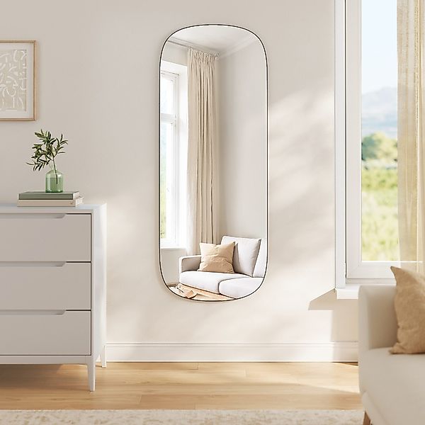 SONGMICS Wandspiegel, Spiegel, gebogene Ecke, Ganzkörperspiegel, günstig online kaufen