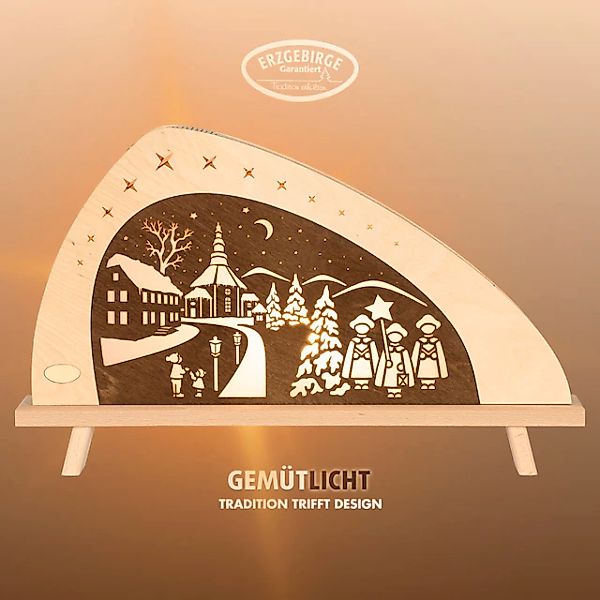 Weigla LED Lichterbogen »Weihnachten in Seiffen, asymmetrische Holz Dekolam günstig online kaufen