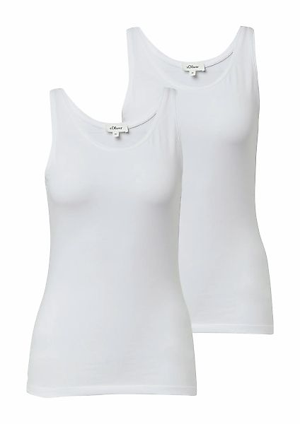 s.Oliver Tanktop, (2 tlg.), 2-er Pack, Sommertop, mit Stretch günstig online kaufen