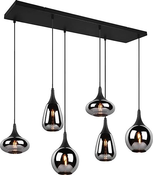 Pendelleuchte 6xE14 1 Stück Metall Schwarz günstig online kaufen