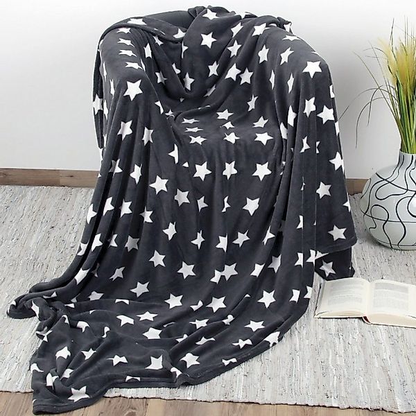 Wohndecke Sterne, Bestlivings, Kuscheldecke XXL Flauschdecke Microfaser-Dec günstig online kaufen