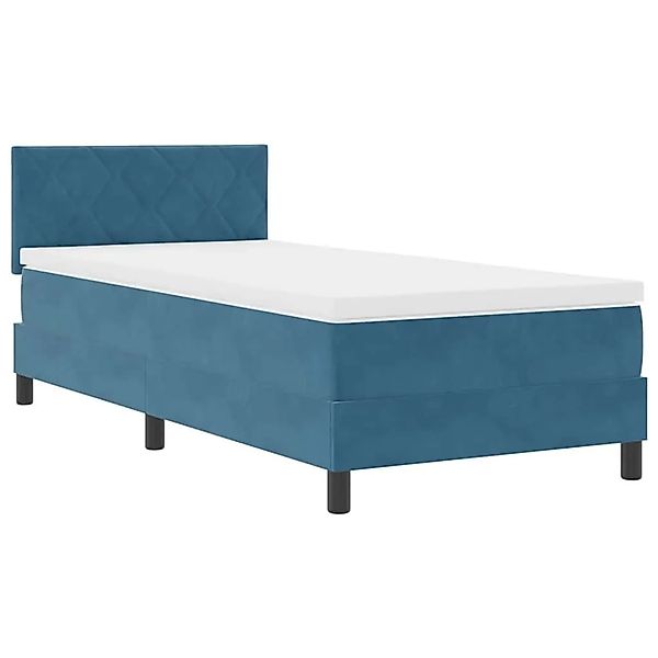 vidaXL Boxspringbett mit Matratze Dunkelblau 90 x 200 cm Stoff 3339216 günstig online kaufen