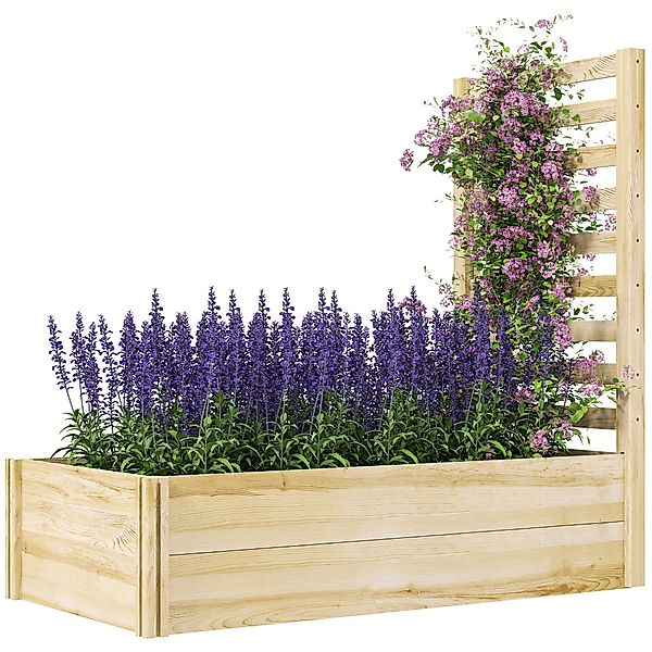 Outsunny Quadratischer Blumenkasten aus Holz mit Rankgitter, Maße 115L x 60 günstig online kaufen