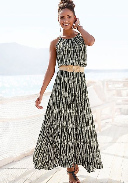 LASCANA Maxikleid, aus gewebter Viskose im Alloverprint, luftiges Sommerkle günstig online kaufen