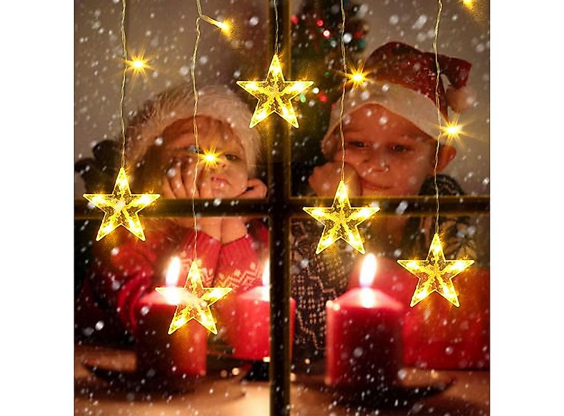 Elegear Lichtervorhang 88cm Bunt&Warmweiß weihnachtsstern fenster, weihnach günstig online kaufen