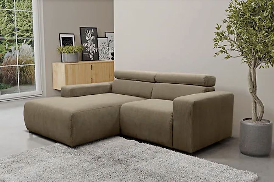 DOMO collection Ecksofa »Brandon, inkl. Kopfteilverstellung, B/T/H: 214/100 günstig online kaufen