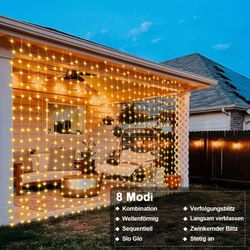 Qualra LED-Lichtervorhang 100/200/300LEDs 8 Modi Lichtervorhang günstig online kaufen