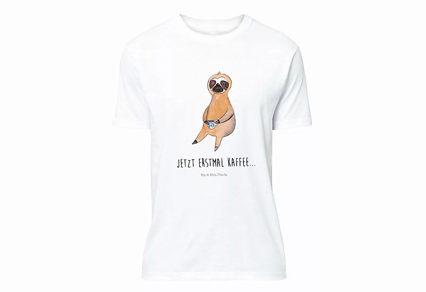 Mr. & Mrs. Panda T-Shirt Faultier Kaffee - Weiß - Geschenk, Schlafshirt, Li günstig online kaufen