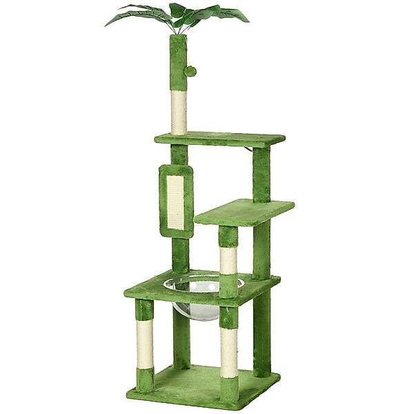 PawHut Katzenbaum mit Mehreren Ebenen, Hängematte, Kratzbaum, Ball und Deko günstig online kaufen