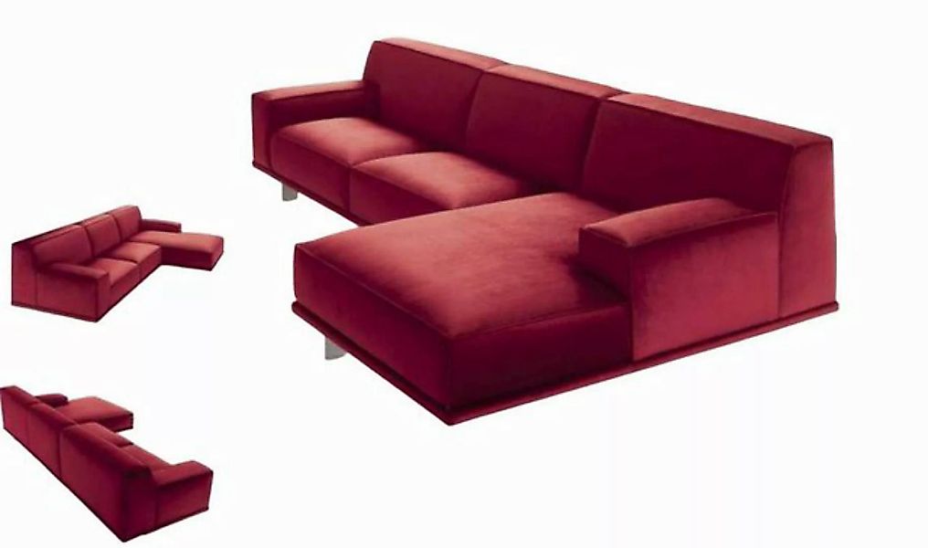 JVmoebel Ecksofa Rote Wohnlandschaft Sofas Eckcouch Textilpolster Design Ec günstig online kaufen