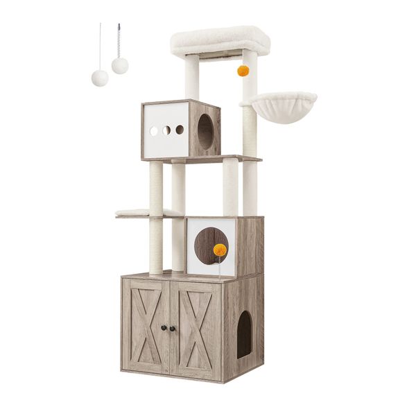 FEANDREA Kratzbaum, mit Katzenklo-Schrank 185cm Kratzsäule günstig online kaufen