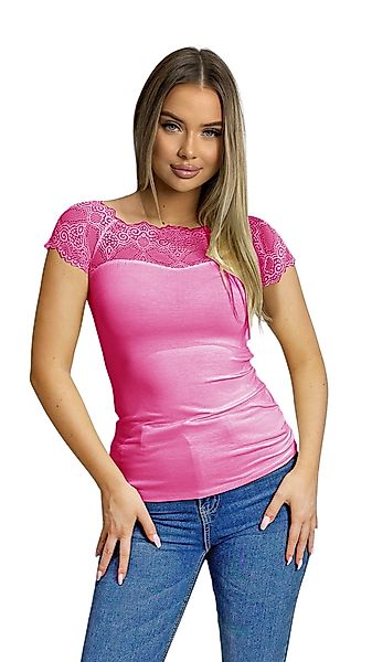 Mississhop Spitzenshirt Spitzenshirt Spitze Spitzen T-Shirt günstig online kaufen