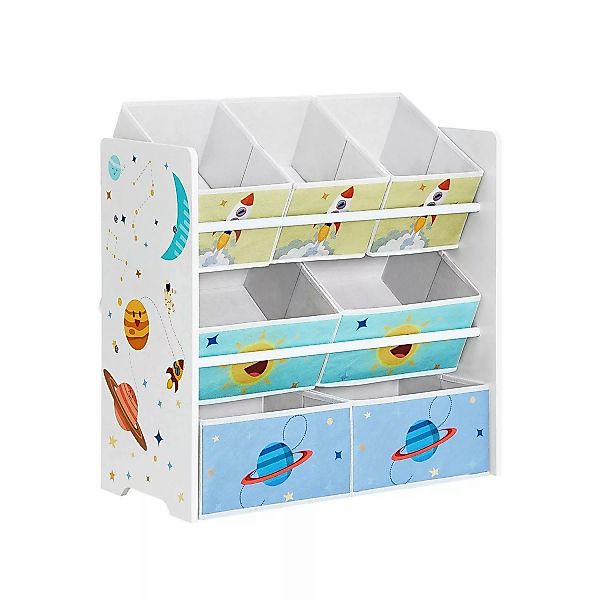 Songmics Kinderzimmerregal 7 Boxen 29,5 cm x 62,5 cm x 60 cm Weiß günstig online kaufen