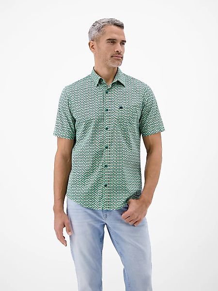 LERROS Kurzarmhemd "Kurzarmhemd mit Print aus Popeline-Stretch-Material" günstig online kaufen