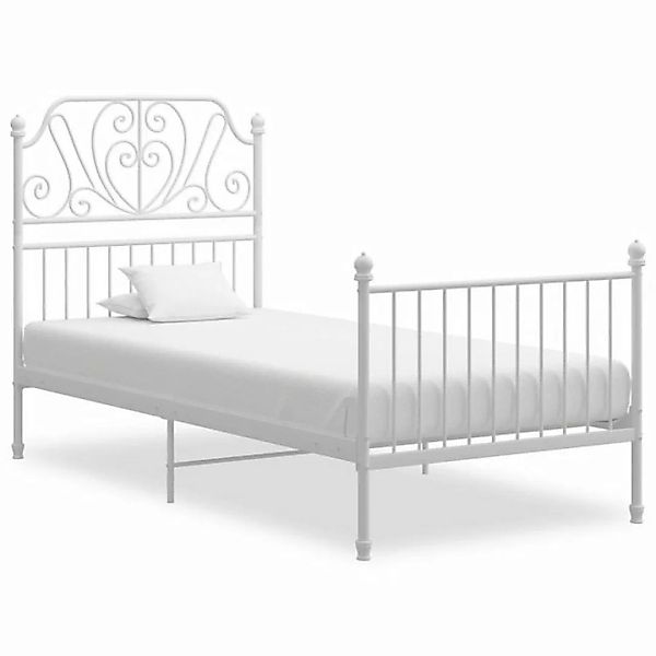 furnicato Bett Bettgestell Weiß Metall 100x200 cm günstig online kaufen