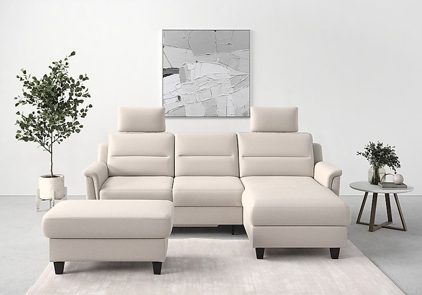 sit&more Ecksofa "Farö L-Form" inklusive Federkern, wahlweise mit Bettfunkt günstig online kaufen
