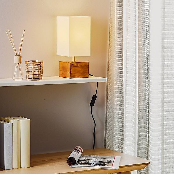 REALITY Leuchten Tischleuchte »Woody«, 1 flammig, Leuchtmittel E14   ohne L günstig online kaufen