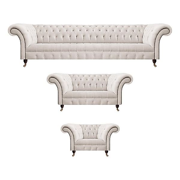 JVmoebel Chesterfield-Sofa Sofagarnitur 3tlg Polstermöbel Luxus Couch Sofas günstig online kaufen