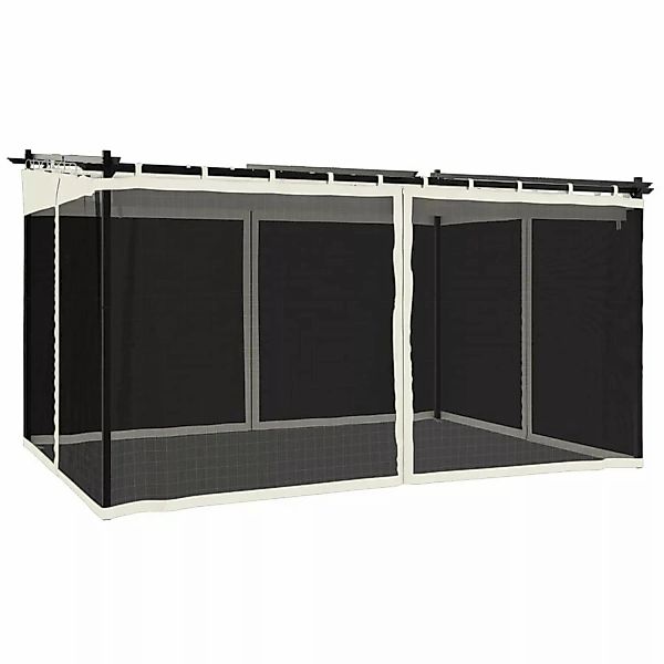 vidaXL Pavillon mit Netzwänden Creme 4x3 m Stahl günstig online kaufen