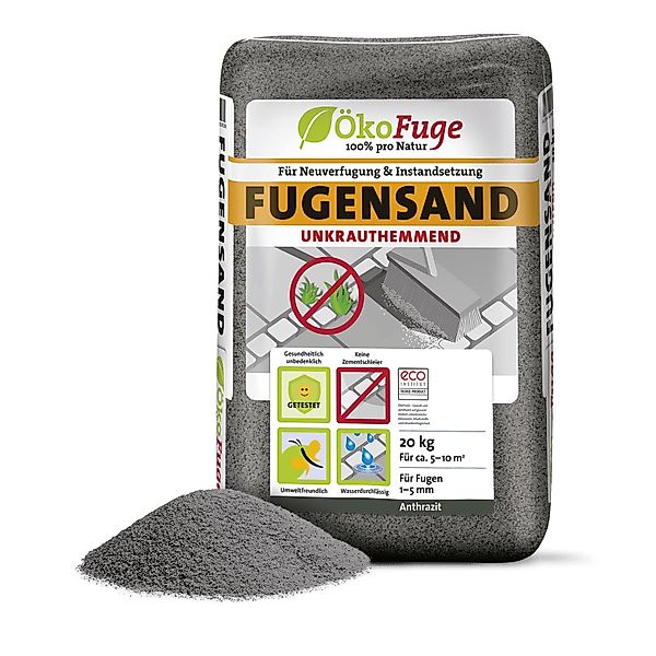 ökofuge Fugensand Anthrazit 20kg x 15 Sack 300kg Palette günstig online kaufen